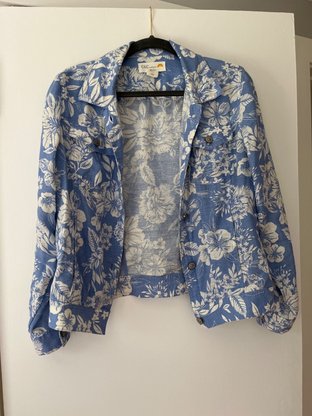Linen Floral Jacket - Picture 2 of 6